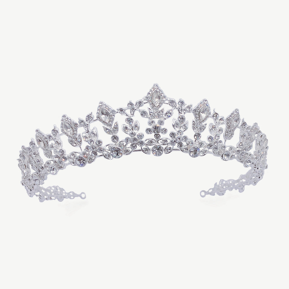 Silver Wedding Tiara with Austrian Crystals By Ivory & Co. Julietta