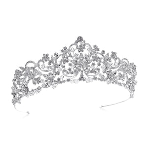 Silver Wedding Tiara with Crystals By Ivory & Co, Arabella **SALE**