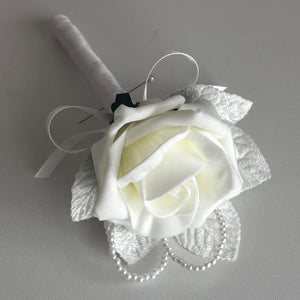 Wedding Buttonhole, Boutonniere, Artificial Wedding Flowers FL71, ALL COLOURS