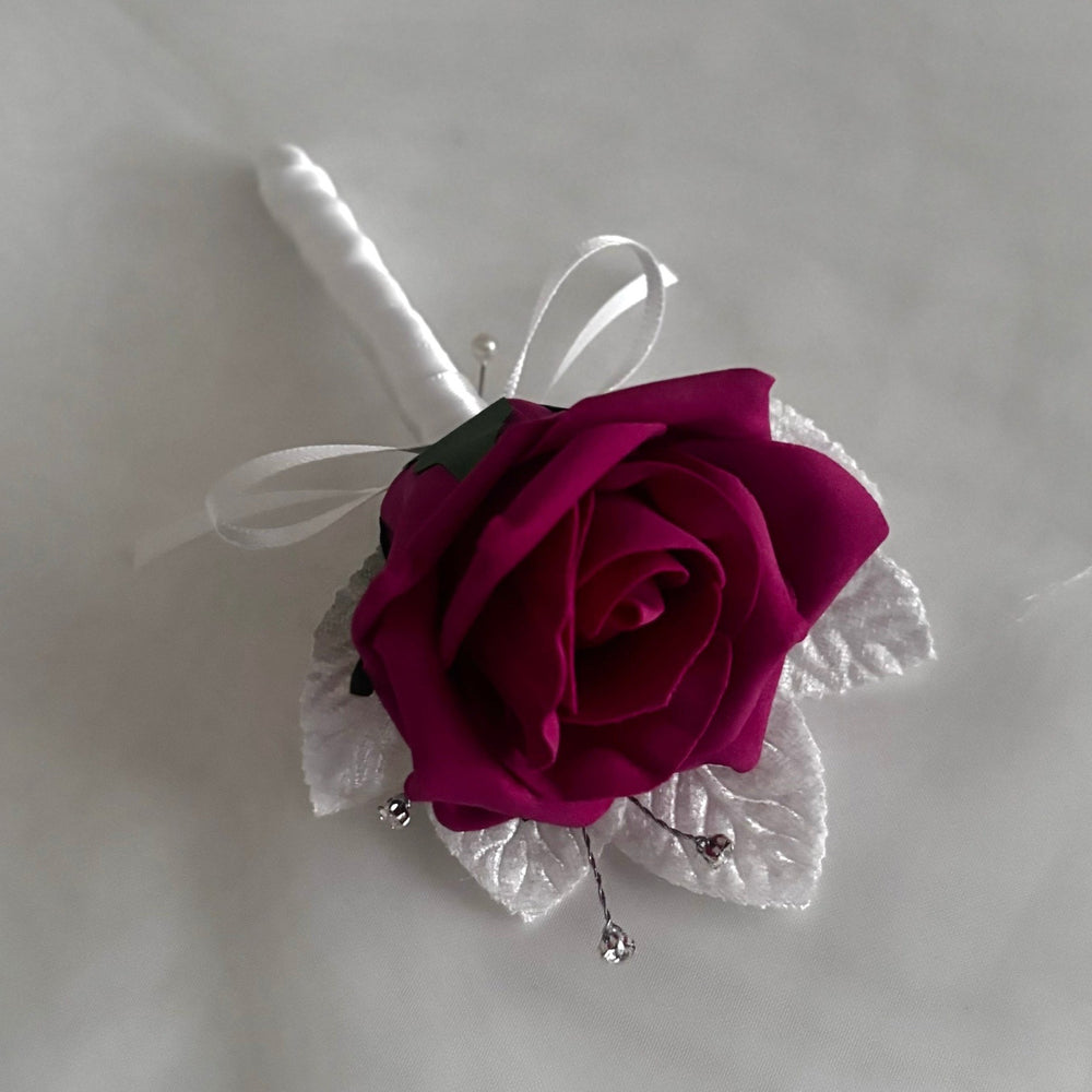 Wedding Buttonhole, Boutonniere, Artificial Wedding Flowers FL72, ALL COLOURS