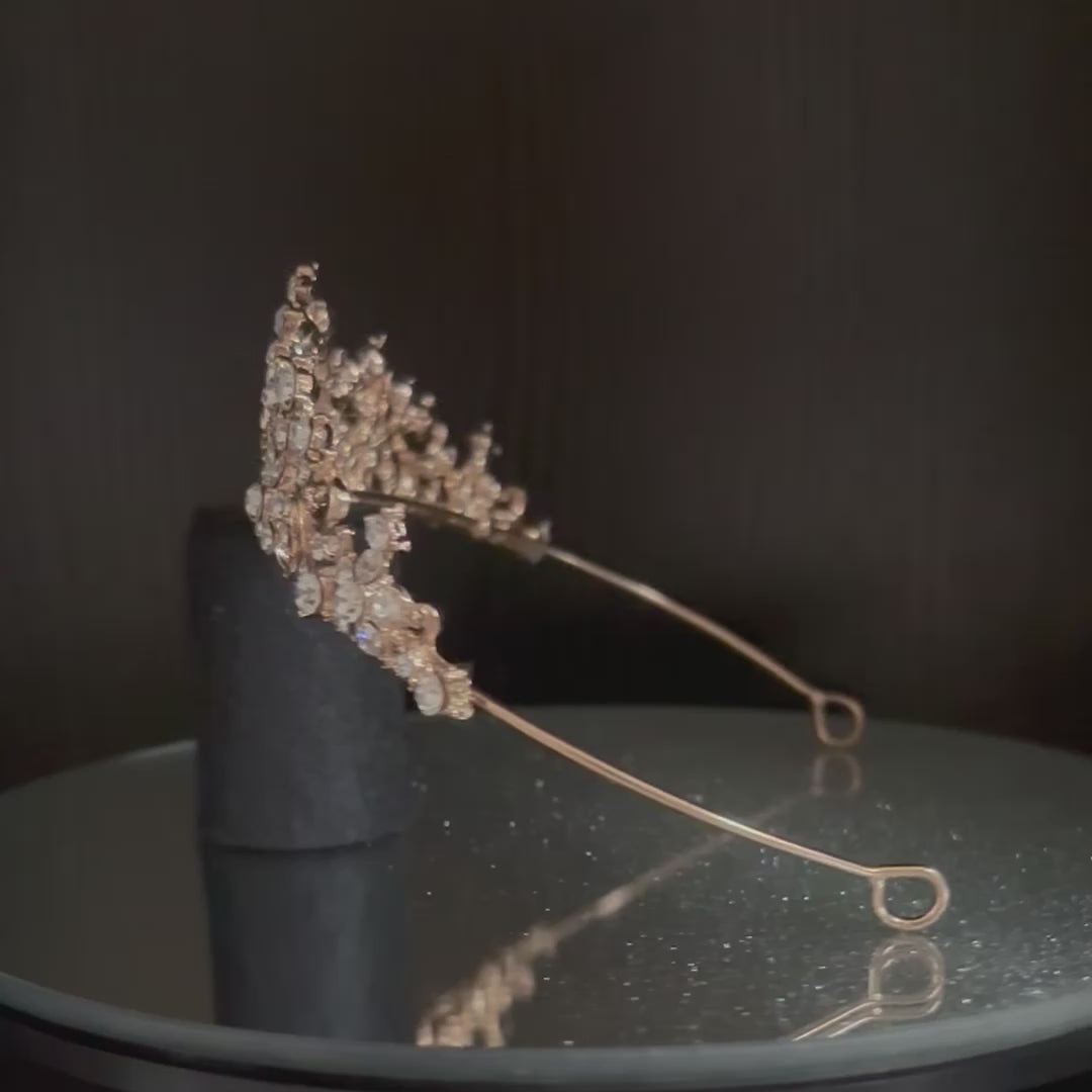 Gold Crystal Wedding Tiara, Brides and Bridesmaids, 9938