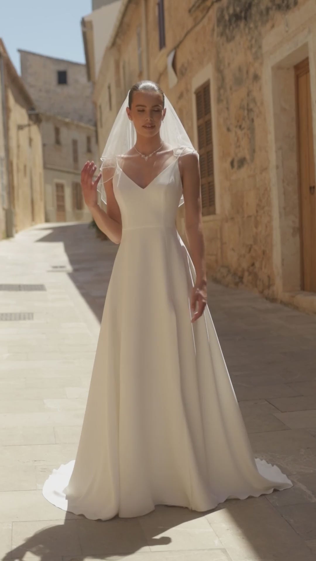Glitter Tulle Wedding Veil with Blusher – Two Tier Beaded Edge 80cm S494