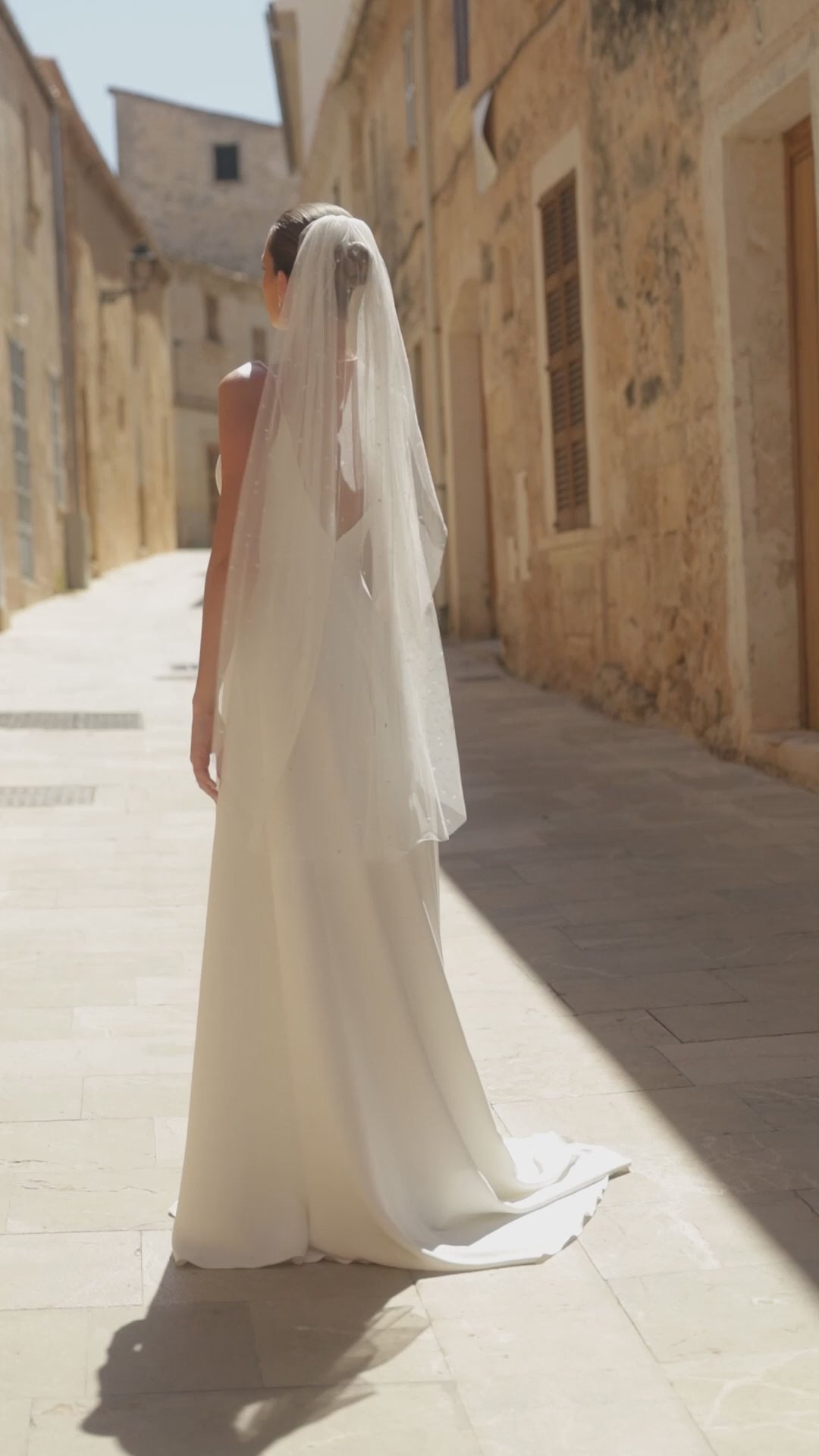 Fingertip Wedding Veil with Sequins