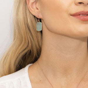 
            
                Load image into Gallery viewer, Aqua Chalcedony Square Drop Earrings, Rendezvous
            
        