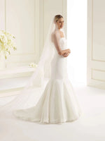 Bianco Evento Cathedral Length Two Tier Wedding Veil, Corded Edge, Ivory Tulle S143