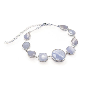 Blue Lace Agate Gemstone Bracelet, Semi Precious Jewellery