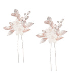 Blush Pink Bridal Hair Pins with Crystals, 7454