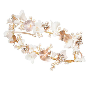 
            
                Load image into Gallery viewer, Blush Pink Floral Bridal Headband, 7583
            
        