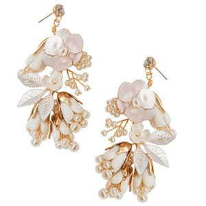 Blush Pink Wedding Earrings with Pearls, 9805