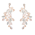 Blush Pink Wedding Earrings with Pearls, A9036