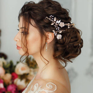 
            
                Load image into Gallery viewer, Blush Pink and Silver Wedding Hair Vine, 7389
            
        