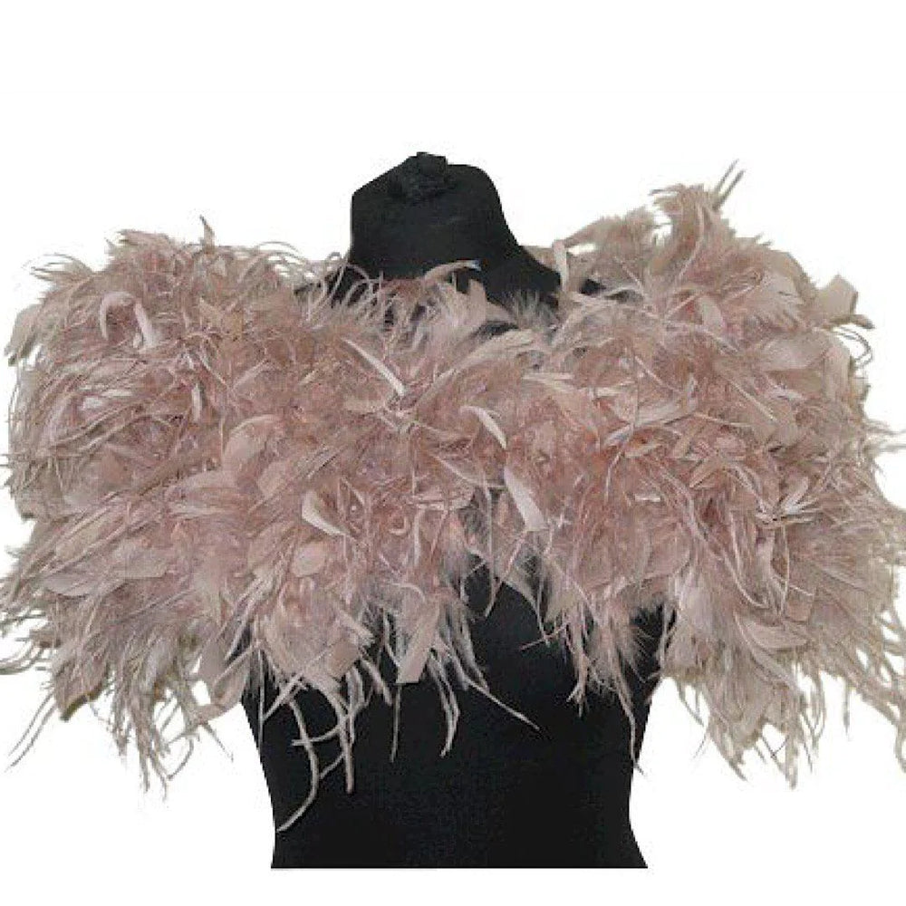 Blush Pink Feather Bridal Stole / Wrap