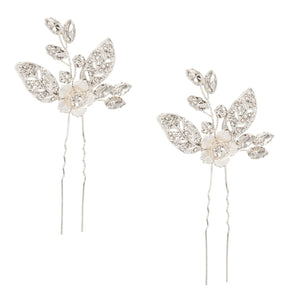 
            
                Load image into Gallery viewer, Bridal Hair Pins with Crystal Vine Leaves, 7457
            
        