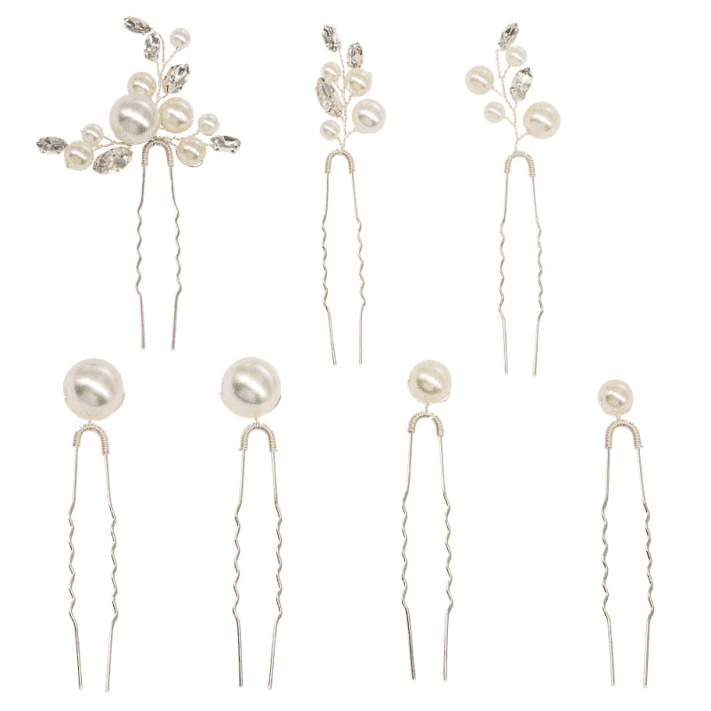 Bridal Hair Pins with Pearls and Crystals, 9763