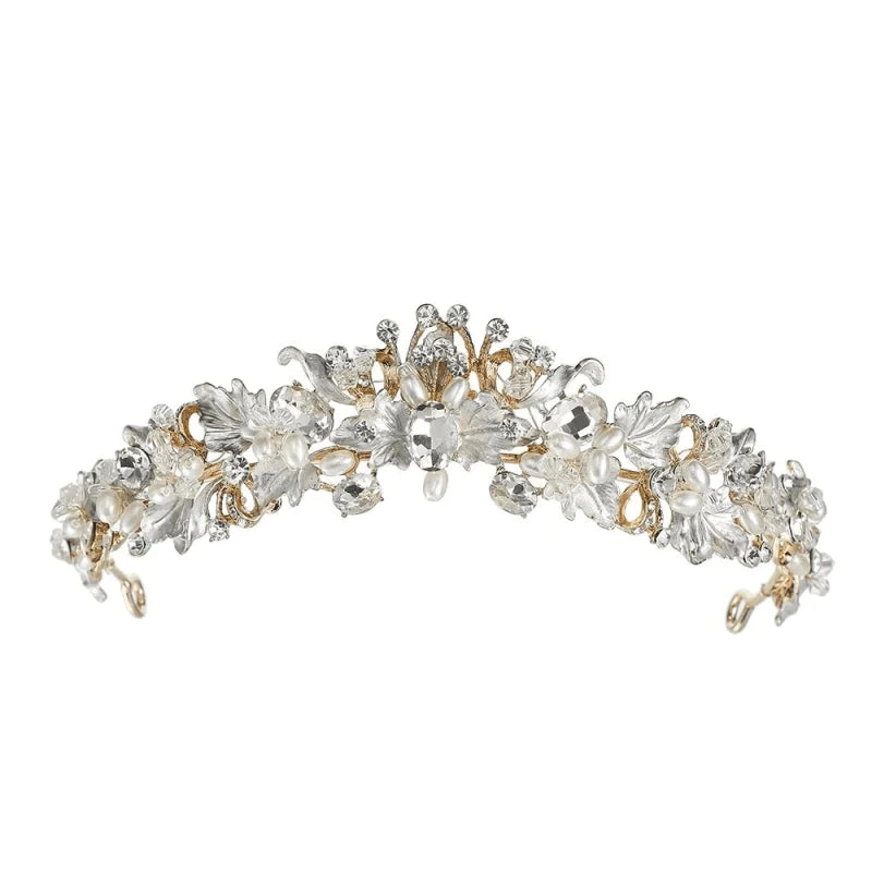
            
                Load image into Gallery viewer, Bridal Tiara with Crystals and Pearls, 9023
            
        