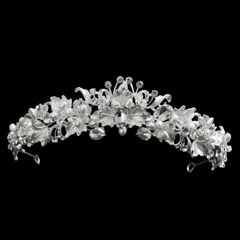 
            
                Load image into Gallery viewer, Bridal Tiara with Crystals and Pearls, 9024
            
        