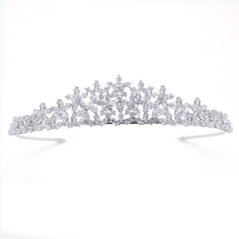 Brides Crystal Wedding Tiara, Silver  7328 - Topknot Tiaras & Veils