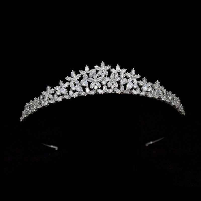 Brides Crystal Wedding Tiara, Silver  7328 - Topknot Tiaras & Veils