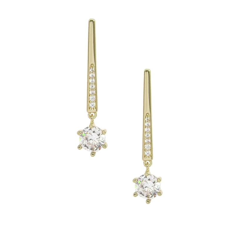 Brides Gold Crystal Wedding Jewellery Set 7714 - Topknot Tiaras & Veils