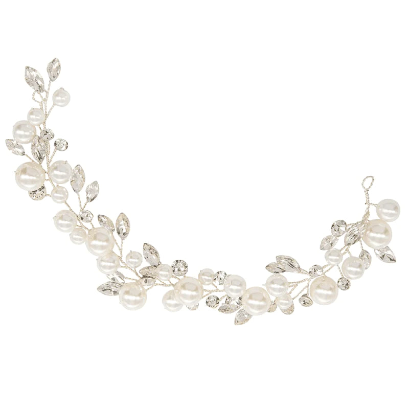Brides Hair Vine with Crystals and Pearls, A7934