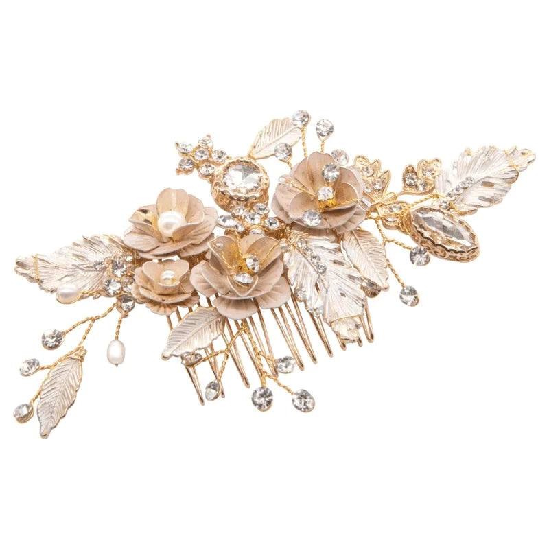 Brides Blush Pink Hair Comb with Crystals & Pearls, 6088