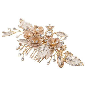 
            
                Load image into Gallery viewer, Brides Blush Pink Hair Comb with Crystals &amp;amp; Pearls, 6088
            
        
