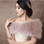 Brides Blush Pink Vintage Inspired Marabou Feather Stole, Shrug 42