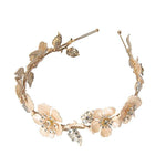 Brides, Bridesmaids Blush Pink Luxe Floral Headband, Clear Crystals 7383