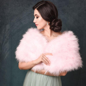 
            
                Load image into Gallery viewer, Brides Candy Floss Pink Marabou Feather Wrap, Vintage Shrug, Stole 46
            
        