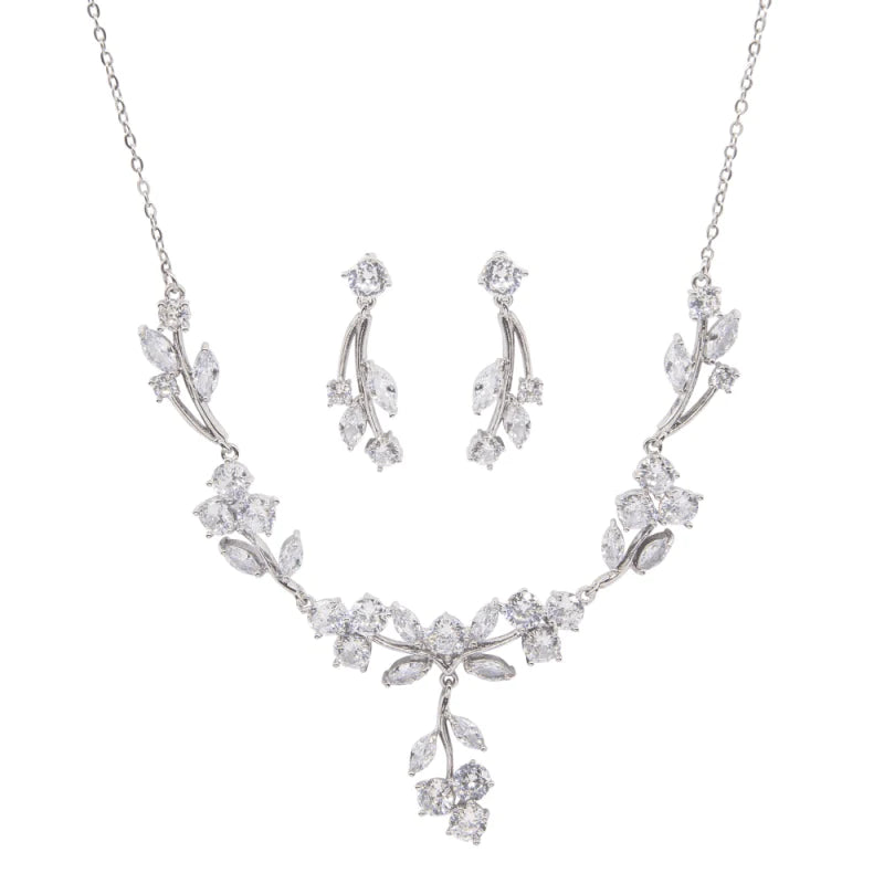 Brides Crystal Necklace & Earring Jewellery Set, A9058