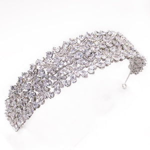 Brides Crystal Starlet Headband, Silver Bridal Headdress 7675
