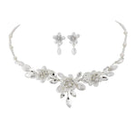 Brides Crystal and Pearl Wedding Jewellery Set 3730