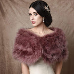 Brides Dark Dusky Pink Marabou Feather Wrap, Vintage Inspired Shrug, Stole 44