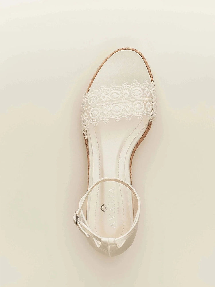 Brides Espadrille Wedding Sandals, Wedge Heel, Size 7 **SALE** BAHIA