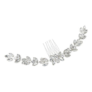 Brides Glamorous Crystal Hair Comb, Crystal Butterfly, Silver 7018