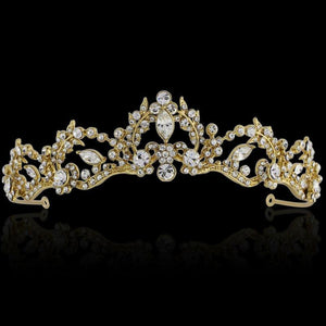 Brides Gold Crystal Embellished Wedding Tiara, 3759