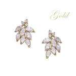 Brides Gold Crystal Wedding Earrings 7296
