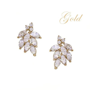 Brides Gold Crystal Wedding Earrings 7296
