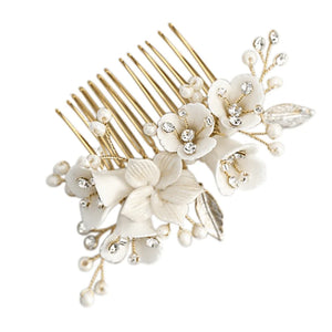 Brides Gold Floral Hair Comb, Vintage Inspired, A7304