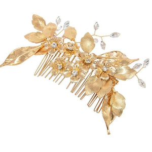 
            
                Load image into Gallery viewer, Brides Gold Hair Comb with Crystals, Vintage Inspired, A7796
            
        