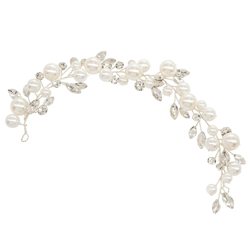 Brides Hair Vine with Crystals and Pearls, A7934