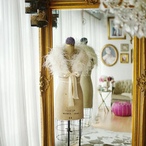 Brides Ivory Vintage Inspired Ostrich Feather Stole, Shrug 1350