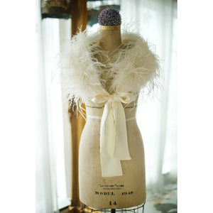 Brides Ivory Vintage Inspired Ostrich Feather Stole, Shrug 1350