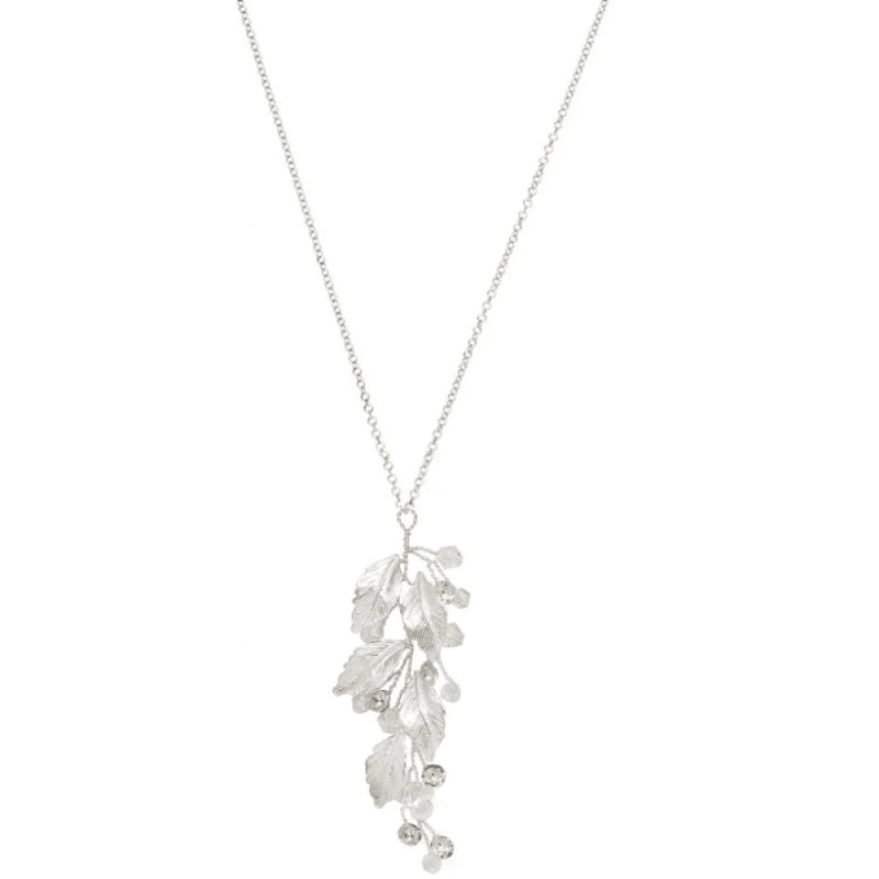 
            
                Load image into Gallery viewer, Brides Leaf Necklace &amp;amp; Earring Set with Crystals, A9808
            
        
