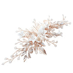 Brides Rose Gold Hair Comb with Crystal & Pearls, A1986