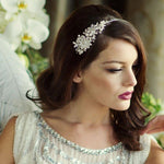 Brides Scarlett Crystal and Pearl Headband, Gold, Rose Gold or Silver 138