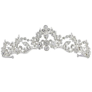 Brides Silver Crystal Embellished Wedding Tiara, 3757