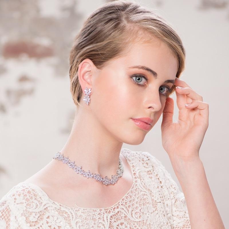 Brides Silver Crystal Wedding Earrings 4011