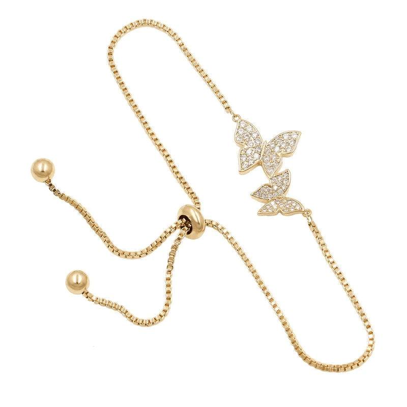 Bridesmaids Gold Butterfly Bracelet with Crystals 3033