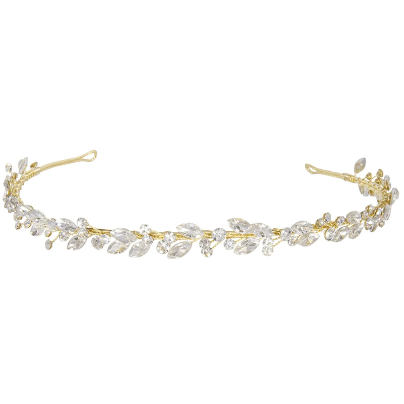 Bridesmaids Gold Crystal Headband, 7546